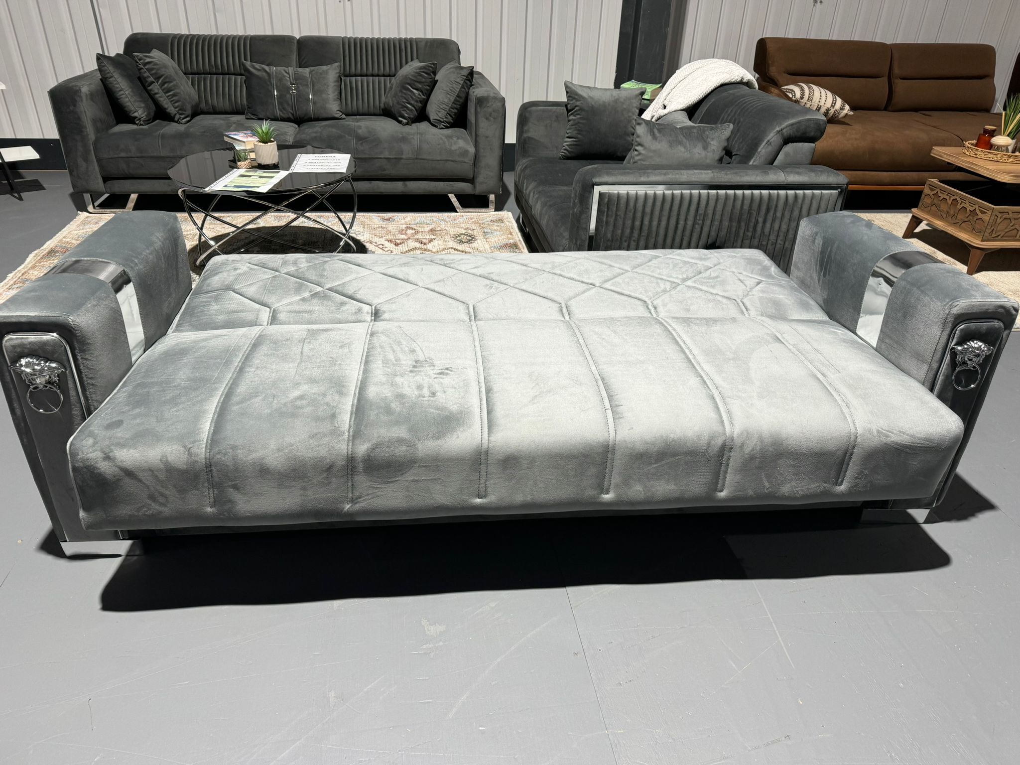LION SOFABED SILVER GREY - Image 4
